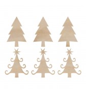 Kaisercraft Christmas Trees Wood Flourishes